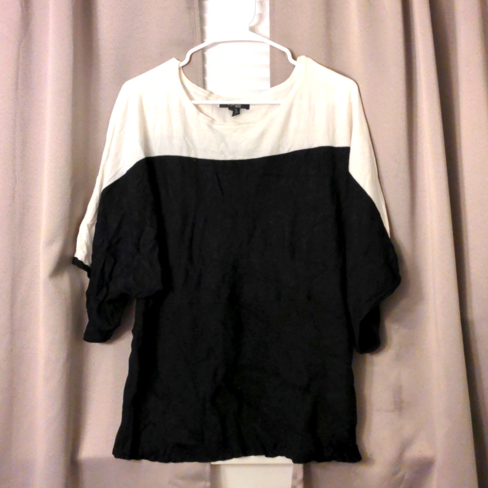 Black and white bell sleeves